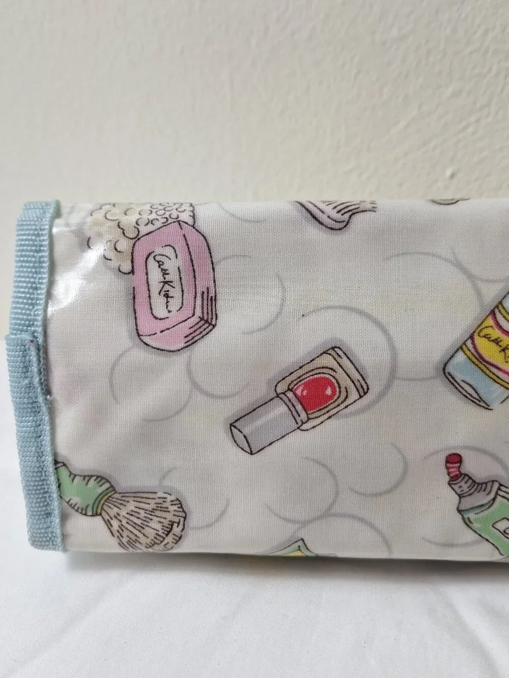Cath Kidston Pastel Toiletry & Brush Roll - Blue Trim